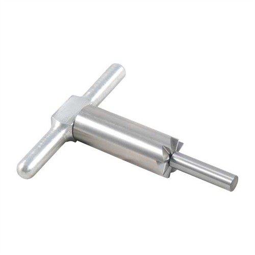 Il 90° MUZZLE FACING CUTTER in acciaio temprato consente di squadrature e riparazioni precise dei muzzles, con manico e pilota intercambiabile in una pratica scatola.