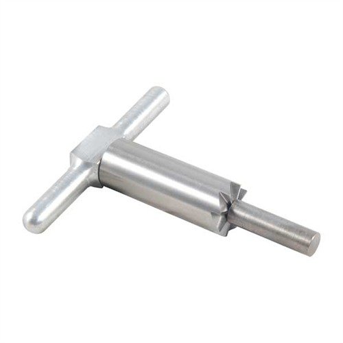 Der 90° MUZZLE FACING CUTTER aus gehärtetem Stahl ermöglicht es dir, Mündungen präzise zu bearbeiten und zu reparieren, inklusive Handgriff und Pilot im Set.
