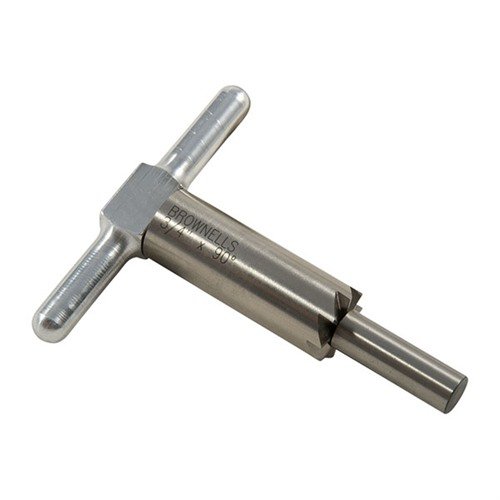 Mit dem 90° MUZZLE FACING CUTTER kannst du Mündungen präzise ausrichten und reparieren. Inklusive Handgriff und austauschbarem Pilot für verschiedene Kaliber.