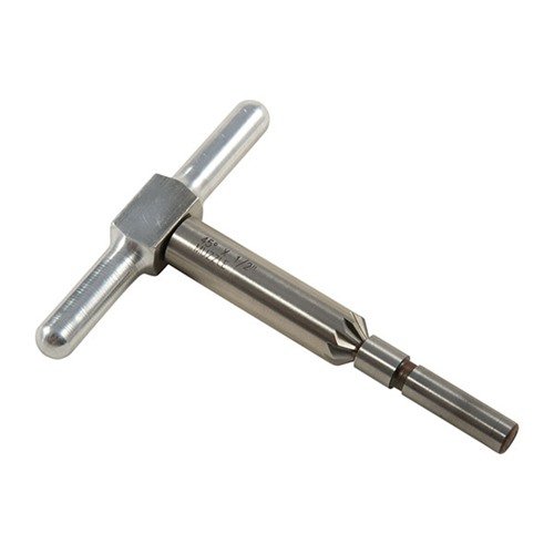 Le cutter à chanfrein 45° facilite le chargement rapide des revolvers et assure une sortie propre des balles pour les fusils et pistolets.