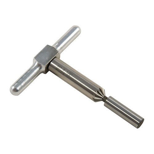 Le cutter de chamfrein à 45° facilite la sortie des balles et accélère le rechargement des revolvers, idéal pour un travail de précision sur tes armes.