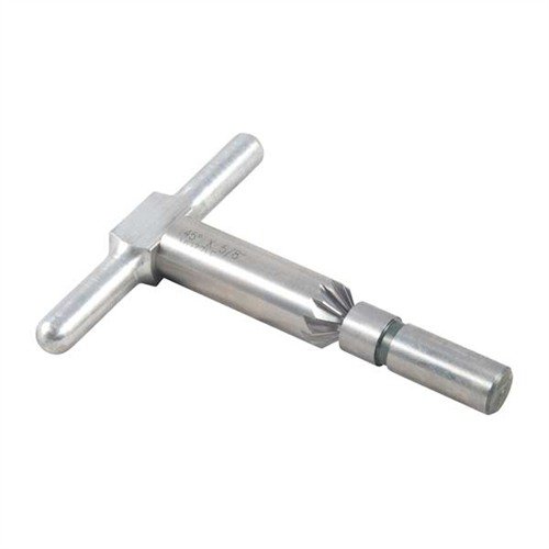 Il cutter di smussatura a 45° offre un'uscita pulita per i proiettili e un caricamento rapido delle camere del cilindro, con manico e pilota intercambiabili.