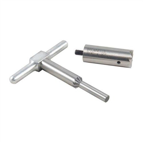 Il set Steel One Caliber include un cutter per la faccia a 90° e un cutter per il chamfer a 45°, perfetti per rifinire e migliorare le bocche di fucile e pistola.
