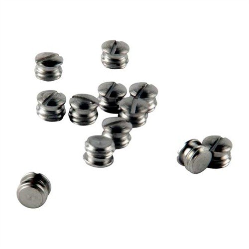 Kit di viti a tappo in acciaio inox, ideale per riempire fori su armi blued e in acciaio. Include pinze e jig per una lavorazione rapida e precisa.