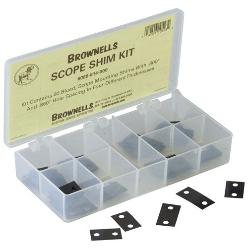Das SCOPE SHIM KIT von BROWNELLS bietet eine praktische Auswahl an Schimms, um die perfekte Höhe für deine Scope-Basis und Ringe zu erreichen.
