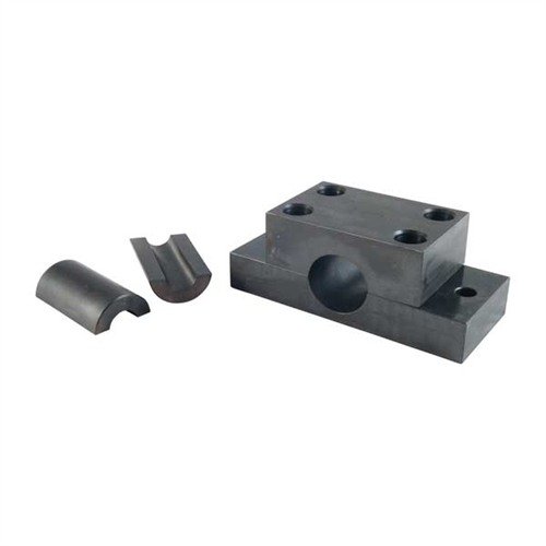 Il Brownells Barrel Vise offre una presa sicura e potente per rimuovere e installare canne, grazie alla sua costruzione in acciaio e ai bushings di diverse dimensioni.