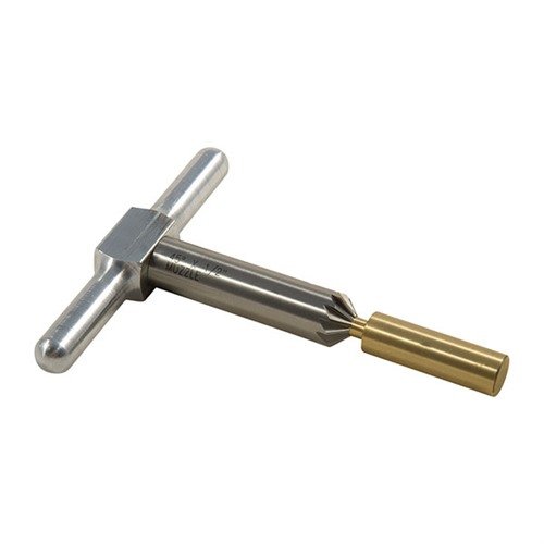 Mit dem 45° Chamfering Cutter kannst du scharfe Kanten an Mündungen und Zylindern brechen, für schnellere Nachladezeiten und saubere Geschosse.