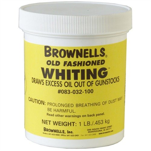 L'OLD FASHIONED WHITING di BROWNELLS rimuove rapidamente l'olio in eccesso dai calci delle armi, ideale per calci militari e facile da usare con il metodo tradizionale.