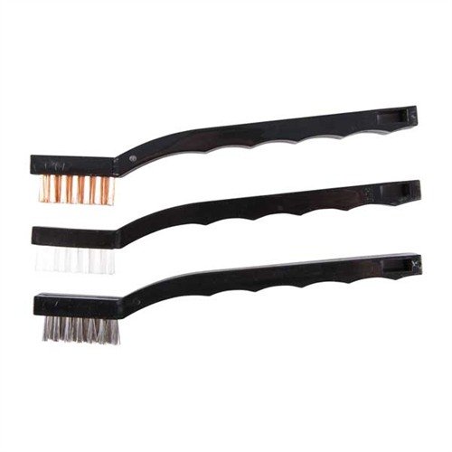 Les SUPER TOOTHBRUSHES de BROWNELLS offrent un choix de poils en acier inoxydable, en bronze ou en nylon, avec une poignée rainurée pour une prise en main optimale.