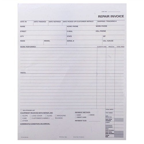 Ces formulaires de réparation te permettent de suivre facilement les réparations, avec des copies pour le client et le comptable, sans le désordre du papier carbone.