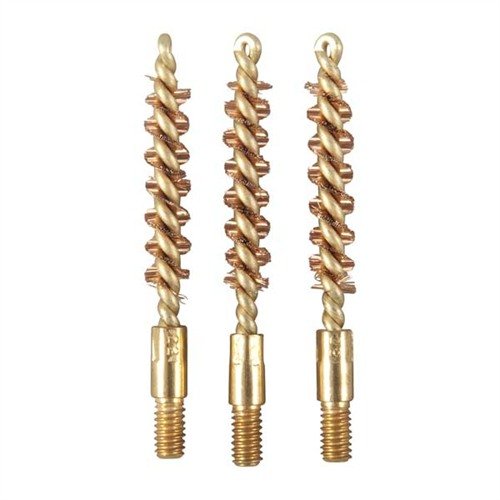 Les brosses en laiton de la ligne spéciale offrent un nettoyage en profondeur sans rayer le canon, avec un shank en laiton monobloc et des poils en bronze phosphoré.