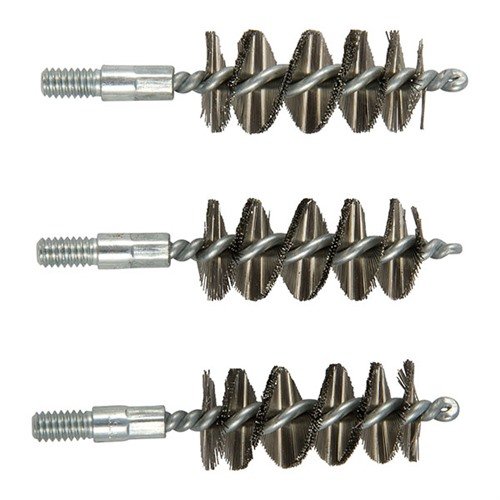 Spazzole per canna in acciaio inox, confezione da 3, per una pulizia aggressiva e efficace di canne molto sporche, con un design robusto e pratico.