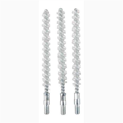Le spazzole per canne in nylon di Brownells sono resistenti ai solventi, realizzate con un manico in acciaio, perfette per una pulizia efficace senza graffi.