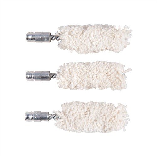 Die COTTON BORE MOPS aus 100% Baumwolle saugen Reinigungsmittel und Öl auf und reinigen effektiv, ideal für Moly Bore Paste oder J-B® Compound.