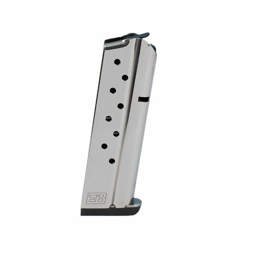 Les chargeurs Ed Brown pour 1911 en .38 Super offrent une construction en acier inoxydable, une capacité de 9 coups et une fiabilité exceptionnelle pour tous tes besoins.