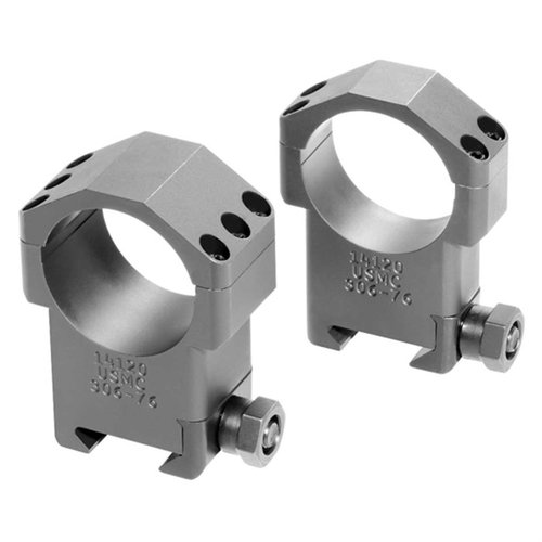 Gli anelli per ottica Badger Ordnance USMC SASR da 34mm offrono robustezza eccezionale, precisione di allineamento e capacità di resistere al rinculo del fucile M107 .50 BMG.