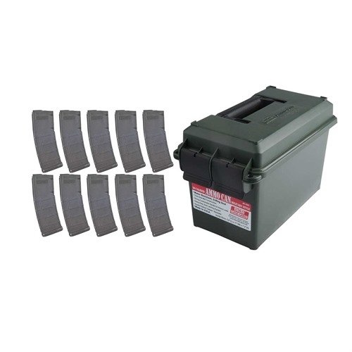 Obtenez le pack de 10 chargeurs AR-15 30RD avec boîte à munitions pour un stockage sécurisé. ✨ Idéal pour vos munitions 223/5.56!