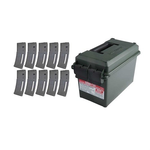Découvrez le pack de 10 chargeurs AR-15 30RD avec boîte à munitions 🗃️. Idéal pour un stockage sécurisé et durable. Parfait pour vos besoins de tir!