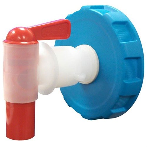 L'assemblaggio del rubinetto senza sfiato WATERBRICK consente di utilizzare i contenitori per acqua e cibo, offrendo versatilità senza necessità di sfiato.