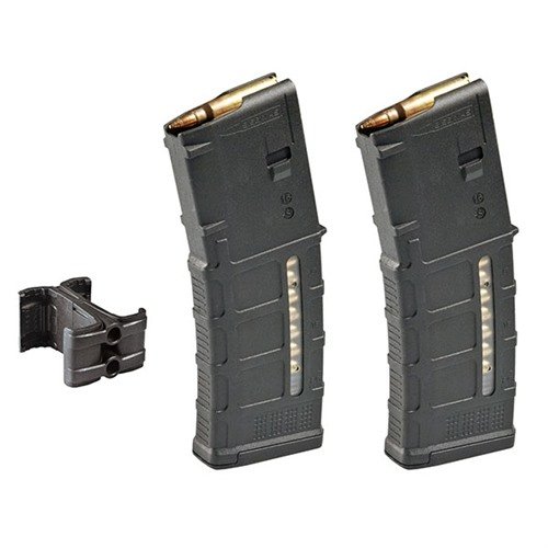 I resistenti PMAG Magpul con kit Mag Link offrono ricariche rapide e munizioni sempre pronte. I collegamenti in polimero garantiscono stabilità senza rumori.