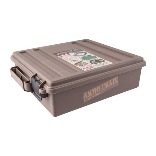 Die AMMO CRATES von MTM CASE-GARD sind robuste, stapelbare Polymerboxen für die sichere Lagerung von Mehrkaliber-Munition. 🧰