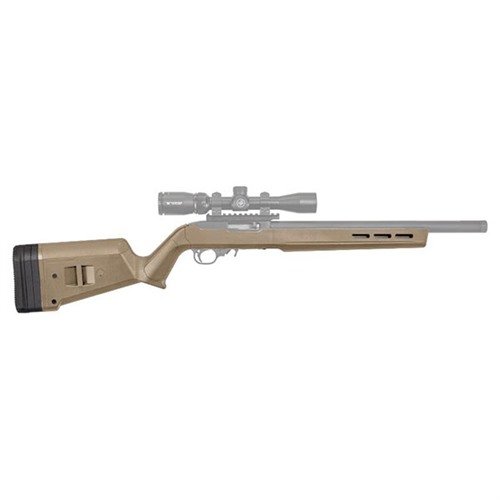 Der MAGPUL RUGER 10/22 Hunter X-22 Stock bietet eine robuste Polymer-Konstruktion, verbesserte Ergonomie, einstellbare LOP und M-LOK-Kompatibilität für Zubehör.