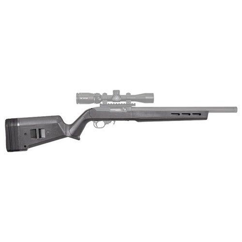 La RUGER 10/22 Hunter X-22 offre una costruzione in polimero rinforzato, ergonomia ottimizzata, LOP regolabile e compatibilità M-LOK per accessori.