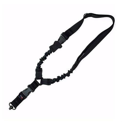 La Bungee Sling di GrovTec offre comfort e controllo grazie ai cavi bungee, un attacco rapido e una facile regolazione per l'uso con equipaggiamento tattico ingombrante.
