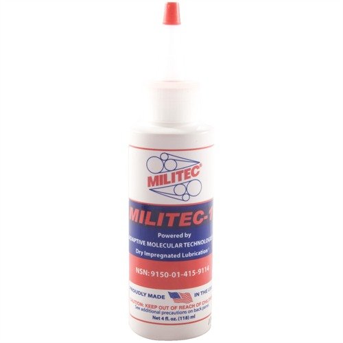 MILITEC-1 OIL offre protezione auto-lubrificante per le parti metalliche, prevenendo inceppamenti e corrosione, garantendo un funzionamento affidabile anche in condizioni estreme.