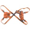 Der MIAMI CLASSIC Schulterholster bietet perfekten Sitz und Komfort mit einem flexiblen Spider Harness aus hochwertigem Sattelleder, passend für Brustumfänge bis 52".