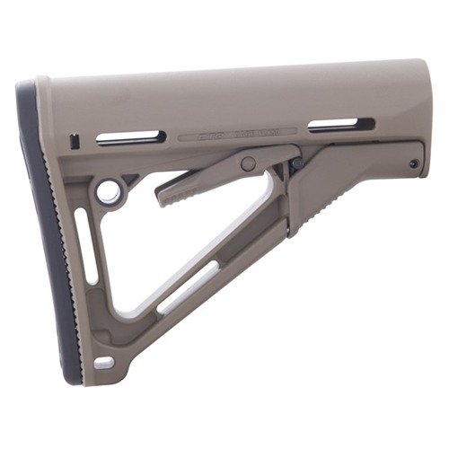 Il calcio collassabile AR-15 CTR di MAGPUL offre un sistema di bloccaggio senza movimenti, comfort superiore e resistenza agli urti, disponibile in diversi colori.