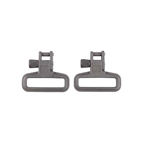 I ganci SLING SWIVELS 1-1/4" in acciaio, con finitura Mil-Spec phosphate, offrono un sistema di rilascio rapido e sono disponibili in coppia per una maggiore affidabilità.
