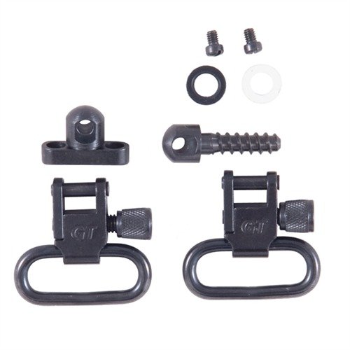 Die GROVTEC US Shotgun Sling Swivel Sets bieten robuste, komplett aus Stahl gefertigte Teile mit einem schnellen Abnehm-System, ideal für 1