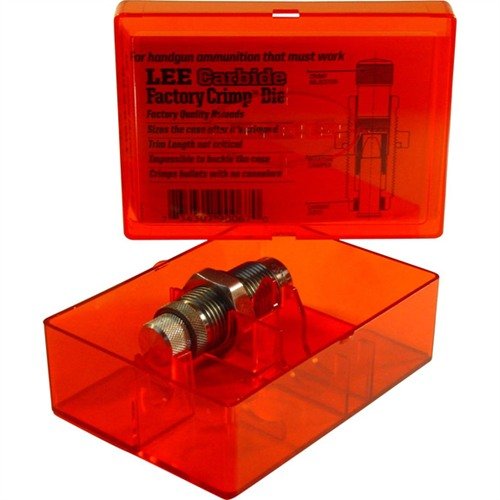 Les dies LEE Carbide Factory Crimp assurent un sertissage fiable pour tes cartouches 38 Special/357 Mag, sans lubrification, pour des munitions précises.