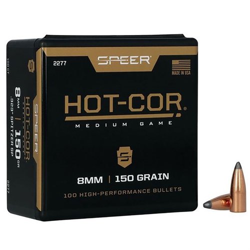 Die HOT-COR 8MM Spitzer-Geschosse bieten durch die direkte Gussmethode eine konstant hohe Leistung und hervorragende Präzision für dein Schiessen.