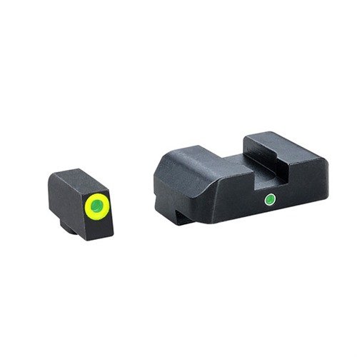 Die PRO I-DOT Night Sight Set für Glock® bietet schnelle, instinctive Zielausrichtung bei Tag und Nacht mit Tritium-Elementen und leuchtendem Design.