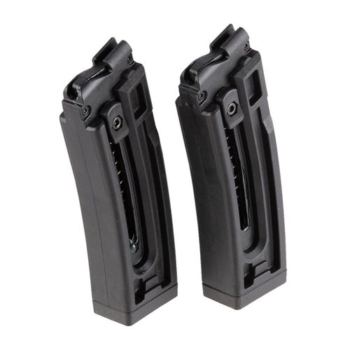 Die GSG-16 Magazine bieten 10 oder 22 Schuss, sind aus strapazierfähigem Polymer, haben eine praktische Ladehilfe und runde Zählerfenster für einfache Kontrolle.