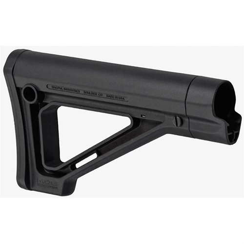 Der MOE Fixed Carbine Stock von MAGPUL bietet eine schlanke, feste Lösung für AR-15, mit verbessertem Wangenauflage und vielseitigen Sling-Befestigungen.