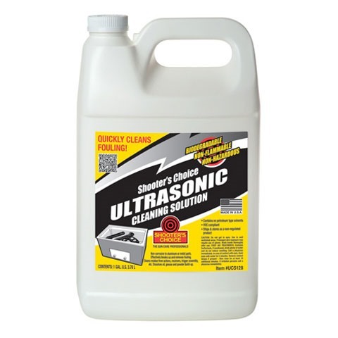 Entdecke die ULTRASONIC CLEANING SOLUTION von SHOOTERS CHOICE! 🧼 Ideal zum Entfernen von Öl und Fett, sicher für Metallteile.