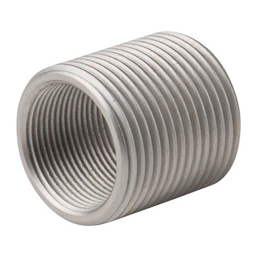 Der Schulterlose Gewindeadapter 1/2-36 auf 5/8-24 aus rostfreiem Stahl sorgt für eine präzise Ausrichtung und stärkeren Halt deiner Mündungsgeräte.