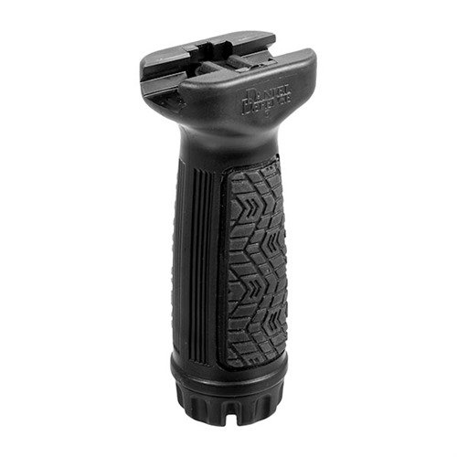 Il grip verticale Daniel Defense offre un'area di presa in overmolded per maggiore comfort e ritenzione, si monta su rail Picatinny e ha uno spazio di stoccaggio impermeabile.