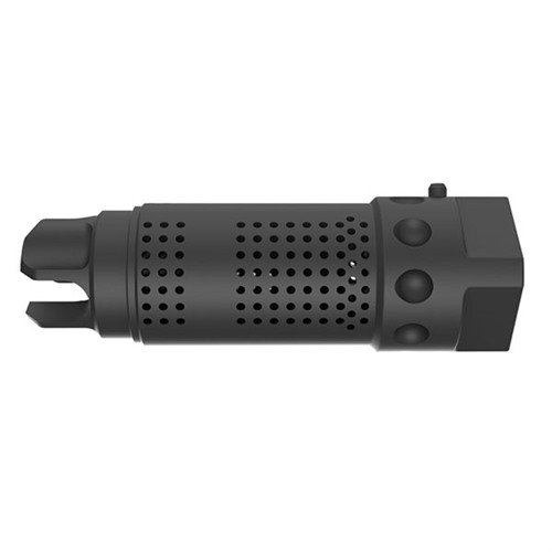 Der Knight's Armament QDC MAMS Muzzle Brake reduziert Rückstoss, bietet eine matte schwarze Oberfläche und kommt mit einem 7-teiligen Shim-Kit für einfache Installation.