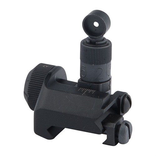 Die KAC 600 Meter Micro Rear Sight bietet präzise Anpassungen, ist extrem robust und hat ein niedriges Profil, ideal für dein AR-15 auf Picatinny-Schienen.