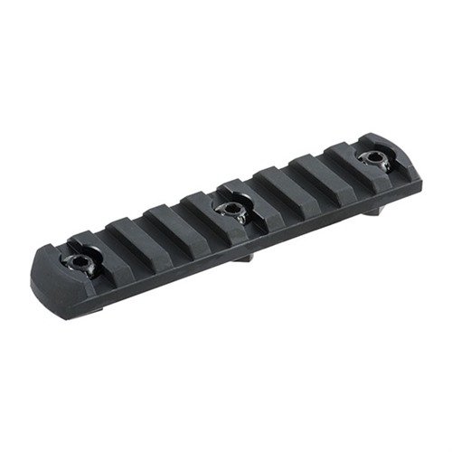 Compatibile con tutti i handguards M-LOK, questo rail in alluminio consente di montare accessori Picatinny, leggero e resistente, con bordi smussati per sicurezza.