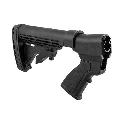 Der REMINGTON 870 KickLite Tactical Buttstock verbessert deine Kontrolle und reduziert den Rückstoss um 40-50%, ideal für präzises Schiessen und schnelle Nachladevorgänge.