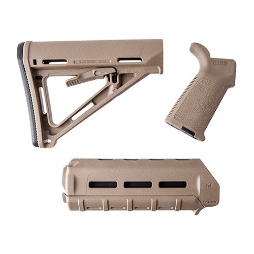 Mit dem AR-15 MOE Furniture Set von MAGPUL kannst du dein Gewehr einfach aufrüsten. Es enthält einen MOE Mil-Spec Stock, MOE Carbine Forend und MOE Grip.