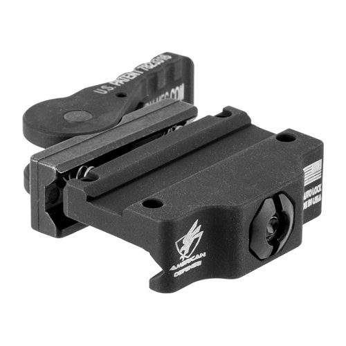 Die AD-MRO-L Halterung für die Trijicon Miniature Rifle Optic ist aus 6061 T6 Aluminium gefertigt, hat einen QD Auto Lock™ Lever und bietet eine niedrige Montagehöhe.