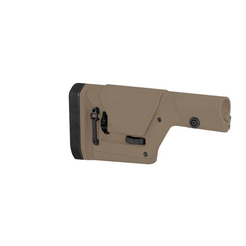 Der PRS GEN3 Precision Stock von MAGPUL bietet werkzeuglose Anpassungen der Länge und Höhe, robuste Konstruktion und vielseitige Montagemöglichkeiten für optimale Präzision.