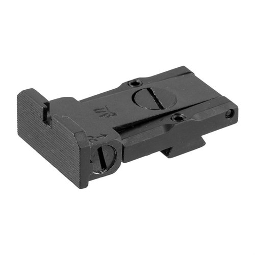Die 1911 Fully Adjustable Rear Sight von L.P.A. SIGHTS bietet eine niedrige Bauhöhe und ist vollständig verstellbar, passend für die beliebten Bo-Mar Schnittstellen.