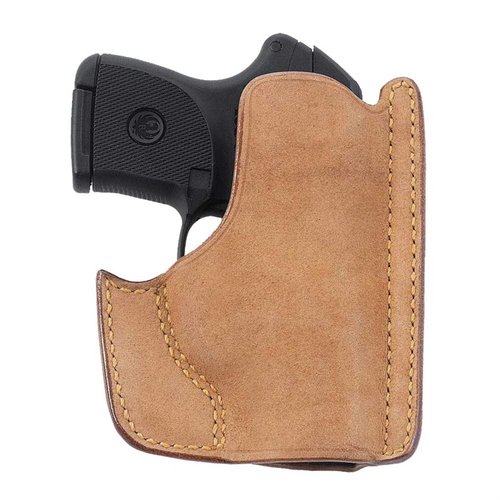 L'holster in premium horsehide per il trasporto in tasca offre un accesso rapido, nasconde la sagoma dell'arma e consente un rilascio con una sola mano.